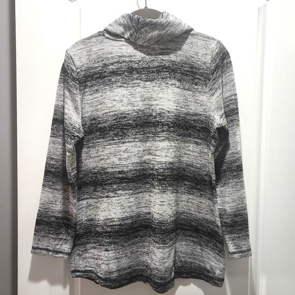 T by Talbots Ombre Stripe Cowl Neck Long Sleeve Shirt MP - Picture 2 of 9